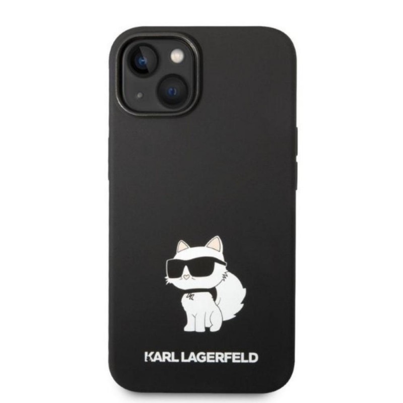 Оригинален кейс Karl Lagerfeld Silicone Choupette, За iPhone 14 Pro (6.1), Черен