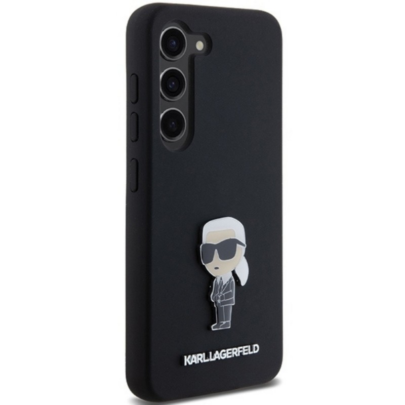 Оригинален кейс Karl Lagerfeld Silicone Ikonik Metal Pin, За Samsung Galaxy S24 (S921B), Черен