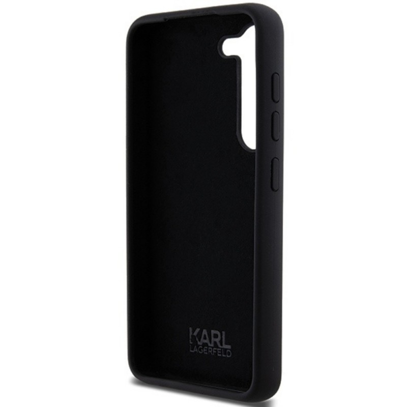 Оригинален кейс Karl Lagerfeld Silicone Ikonik Metal Pin, За Samsung Galaxy S24 (S921B), Черен