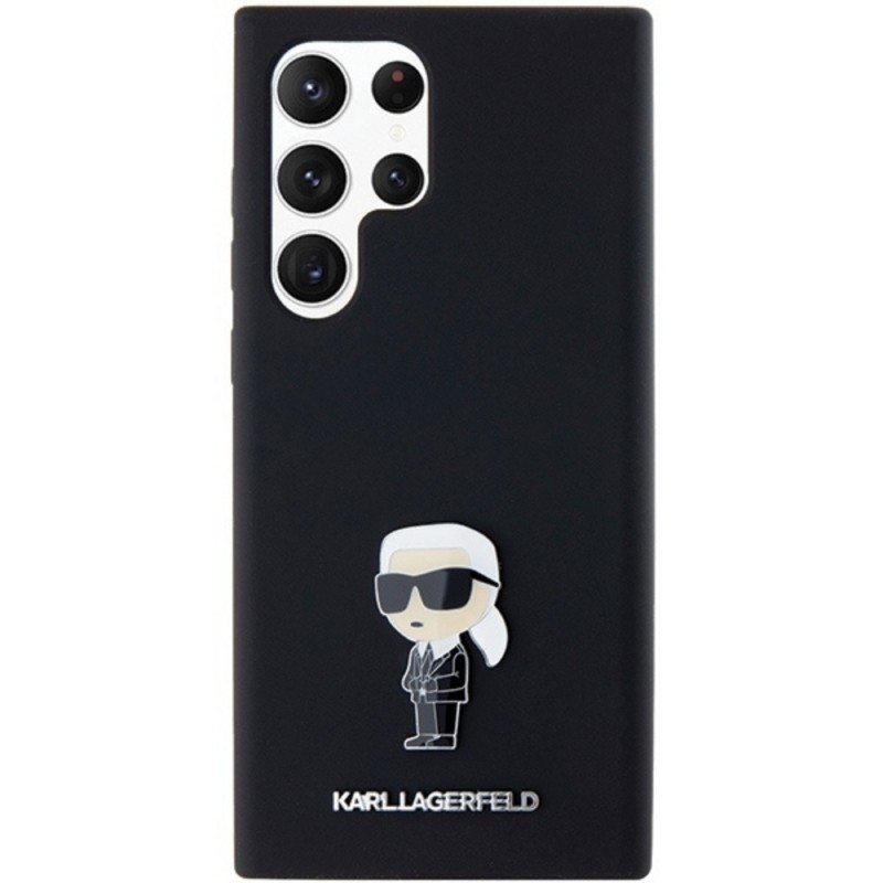 Оригинален кейс Karl Lagerfeld Silicone Ikonik Metal Pin, За Samsung Galaxy S24 Ultra (S928B), Черен