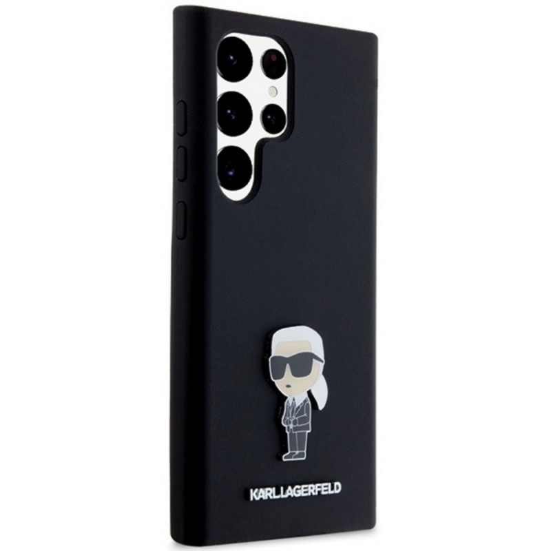 Оригинален кейс Karl Lagerfeld Silicone Ikonik Metal Pin, За Samsung Galaxy S24 Ultra (S928B), Черен