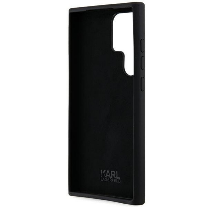 Оригинален кейс Karl Lagerfeld Silicone Ikonik Metal Pin, За Samsung Galaxy S24 Ultra (S928B), Черен
