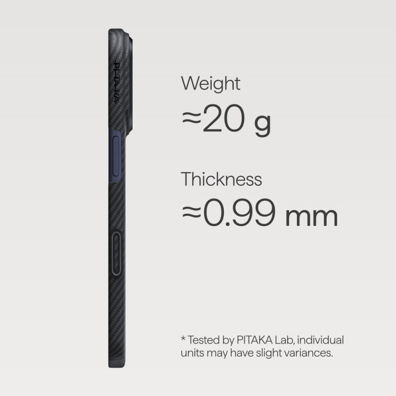 Оригинален кейс Pitaka Ultra-Slim, За iPhone 17 Pro (6.3), Черен