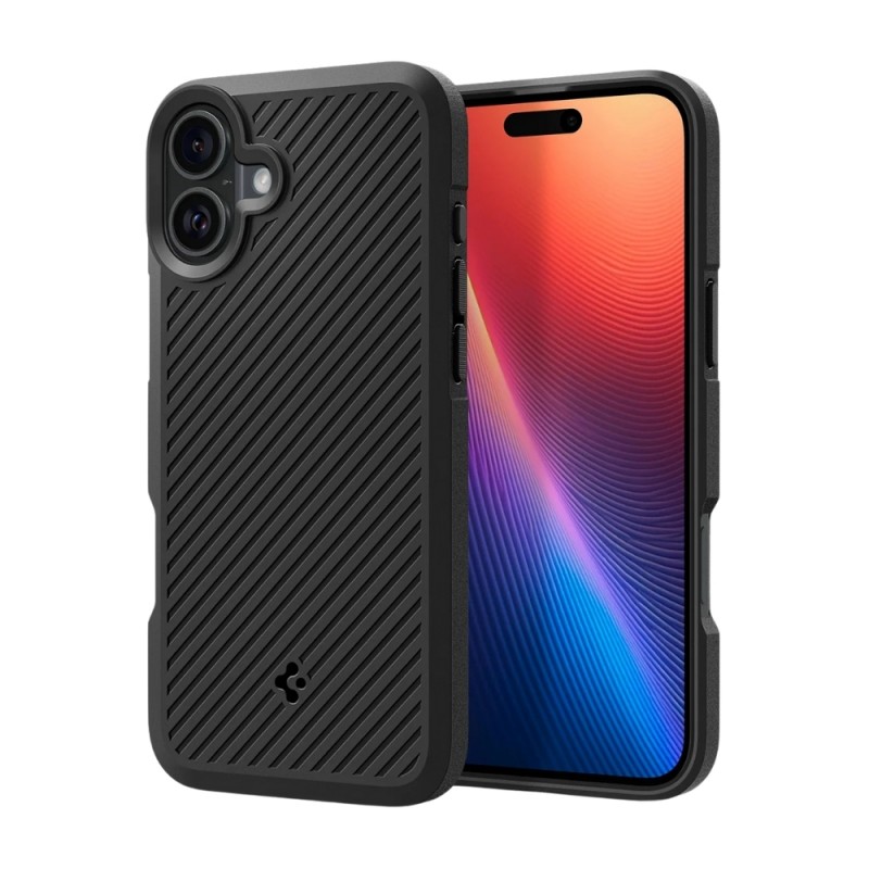 Кейс Spigen Core Armor matte, За iPhone 16 (6.1), Черен