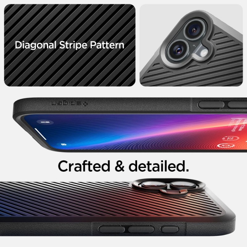 Кейс Spigen Core Armor matte, За iPhone 16 (6.1), Черен