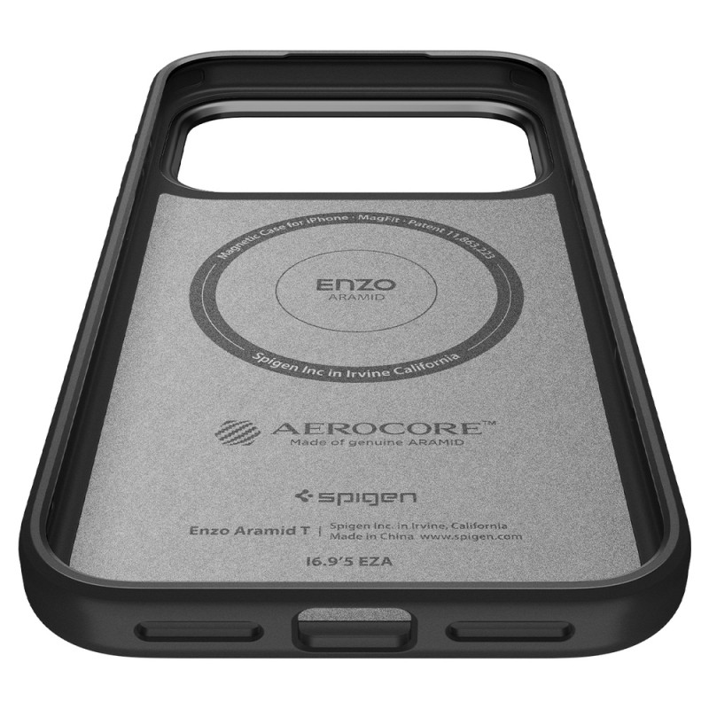 Оригинален кейс Spigen Enzo Aramid T, За iPhone 17 Pro (6.3), Черен