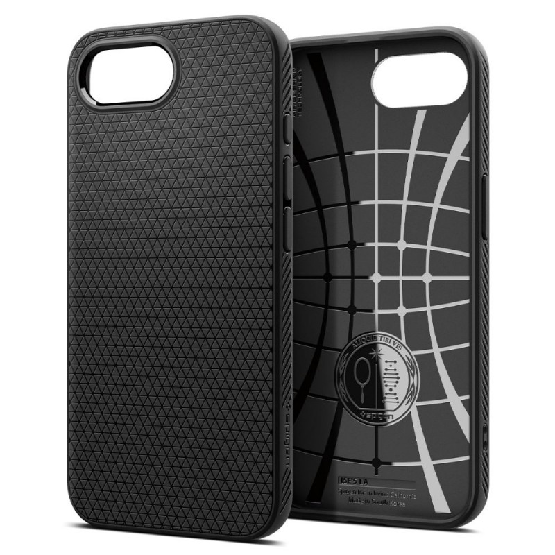 Оригинален кейс Spigen Liquid Air, За iPhone 16e, Черен