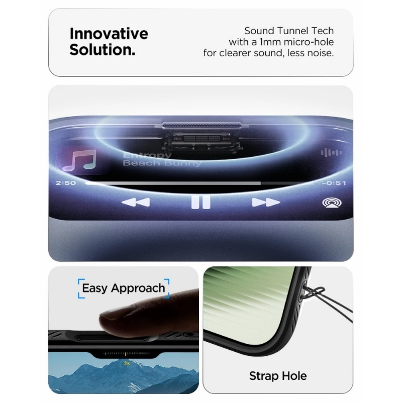 Оригинален кейс Spigen Liquid Air, За iPhone 17 (6.3), Черен