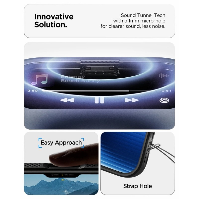 Оригинален кейс Spigen Liquid Air, За iPhone 17 Pro (6.3), Черен