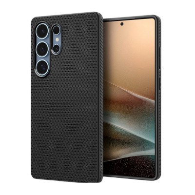 Оригинален кейс Spigen Liquid Air, За Samsung Galaxy S25 Ultra, Черен