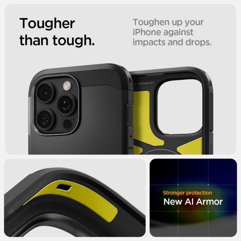 Кейс Spigen Tough Armor Magsafe, За iPhone 16 Pro (6.3), Черен