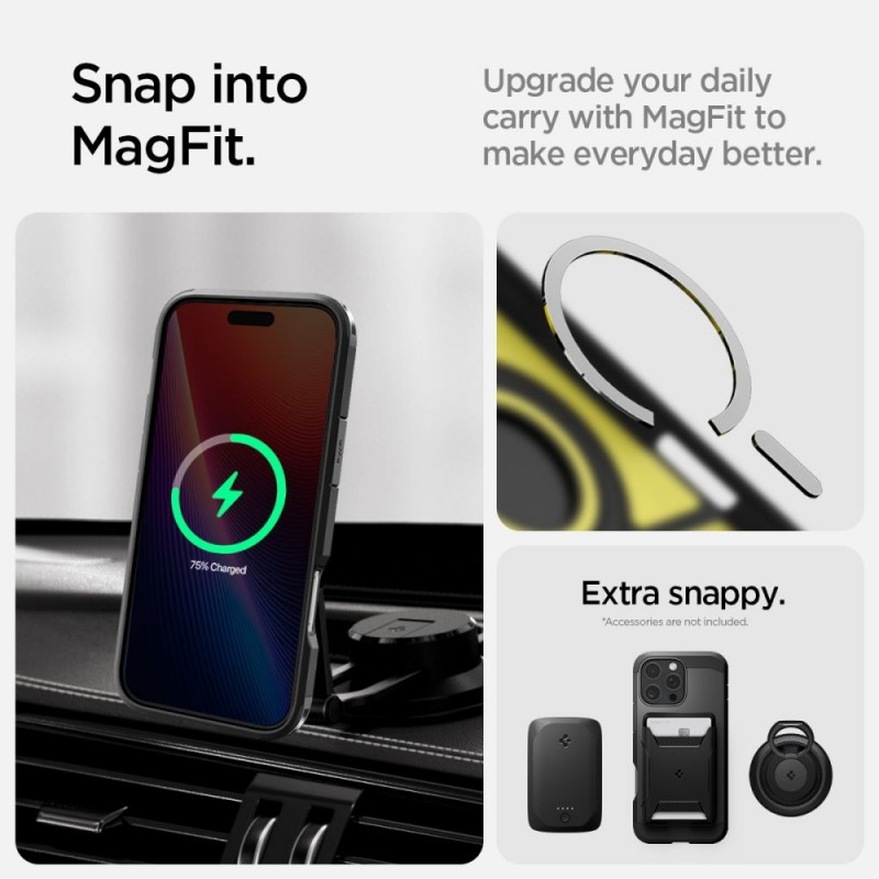Кейс Spigen Tough Armor Magsafe, За iPhone 16 Pro (6.3), Черен