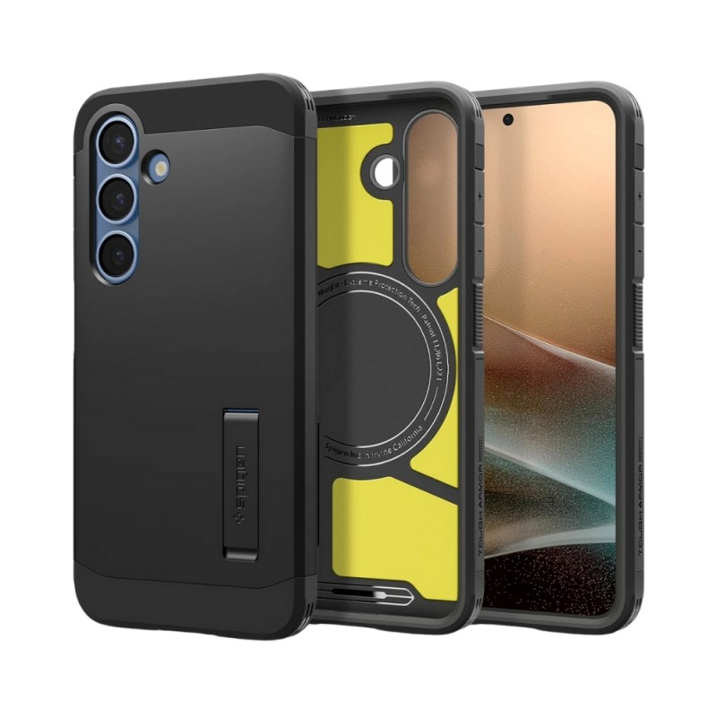 Кейс Spigen Tough Armor Magsafe, За Samsung Galaxy S25, Черен