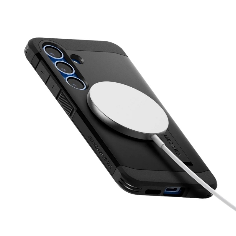 Кейс Spigen Tough Armor Magsafe, За Samsung Galaxy S25, Черен