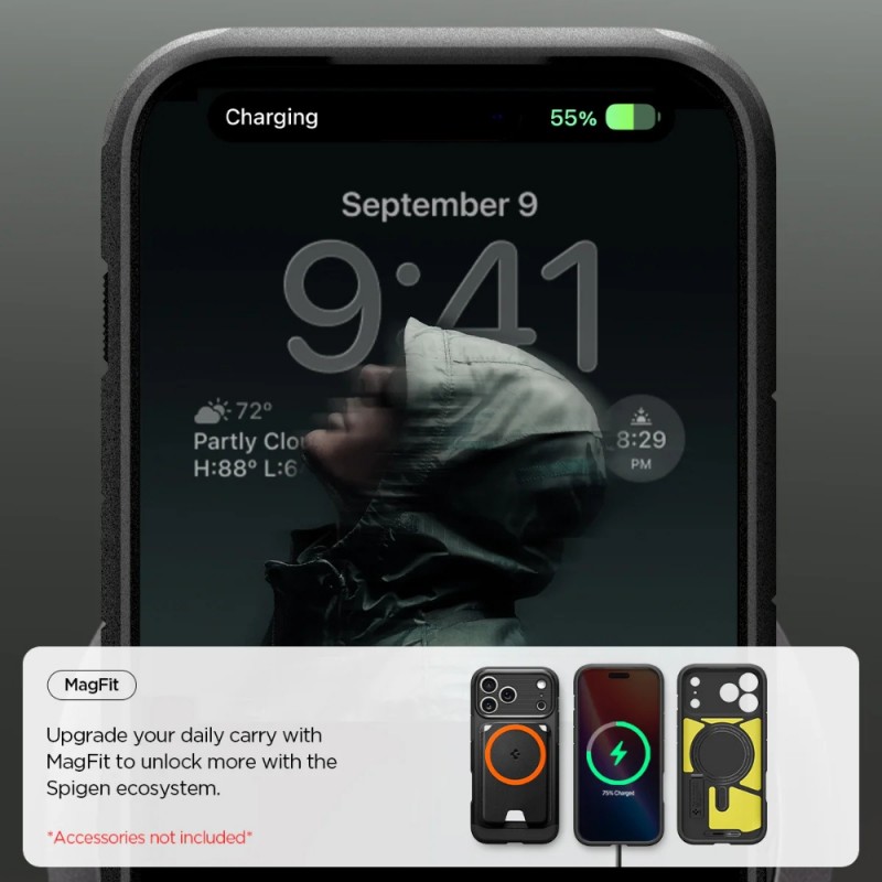 Оригинален кейс Spigen Tough Armor T Magsafe, За iPhone 17 Pro (6.3), Черен