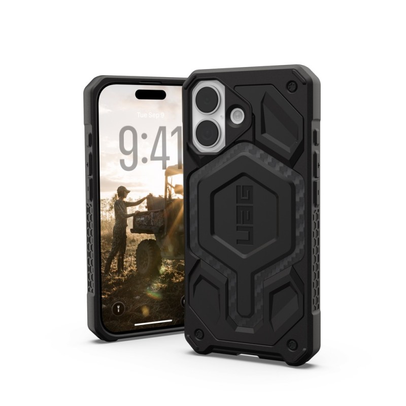 Оригинален кейс UAG Monarch Pro Carbon Fiber, За iPhone 17 (6.3), Черен