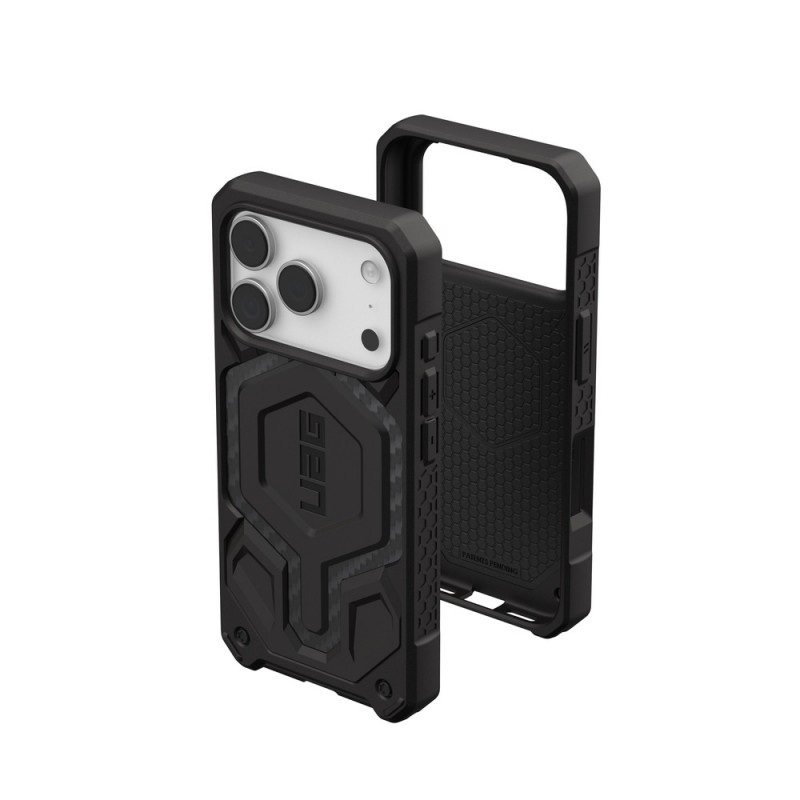Оригинален кейс UAG Monarch Pro Carbon Fiber, За iPhone 17 Pro (6.3), Черен