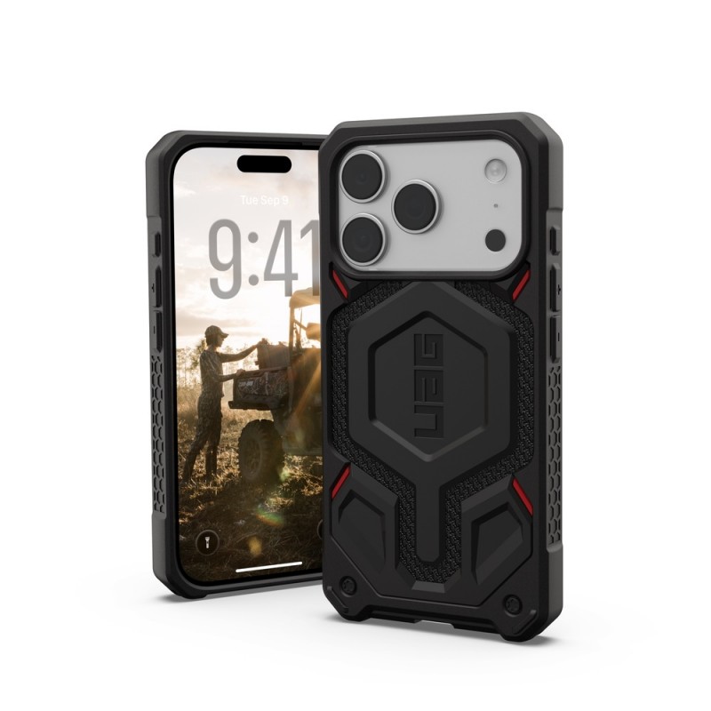 Оригинален кейс UAG Monarch Pro Kevlar, За iPhone 17 Pro (6.3), Черен