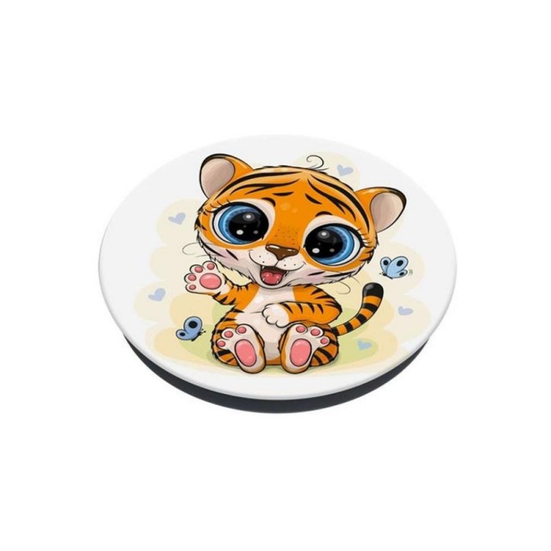 Оригинален попсокет PopSockets® PopGrip Basic Happy Cat, Многоцветен