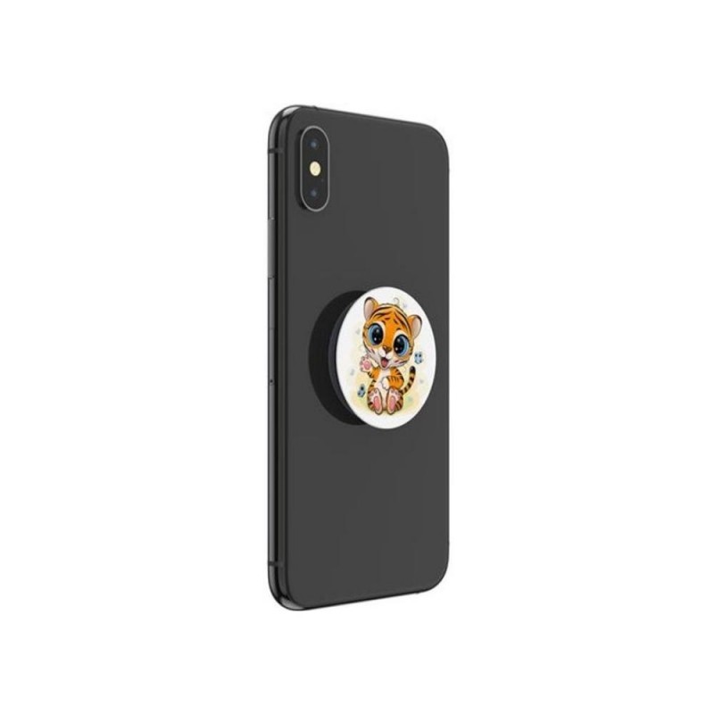 Оригинален попсокет PopSockets® PopGrip Basic Happy Cat, Многоцветен