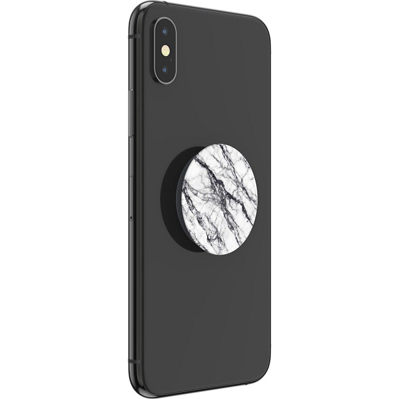Оригинален попсокет PopSockets® PopGrip Basic White Stone Marble, Бял