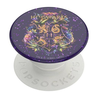 Оригинален попсокет PopSockets® PopGrip License Glitter Hogwarts Floral, Многоцветен