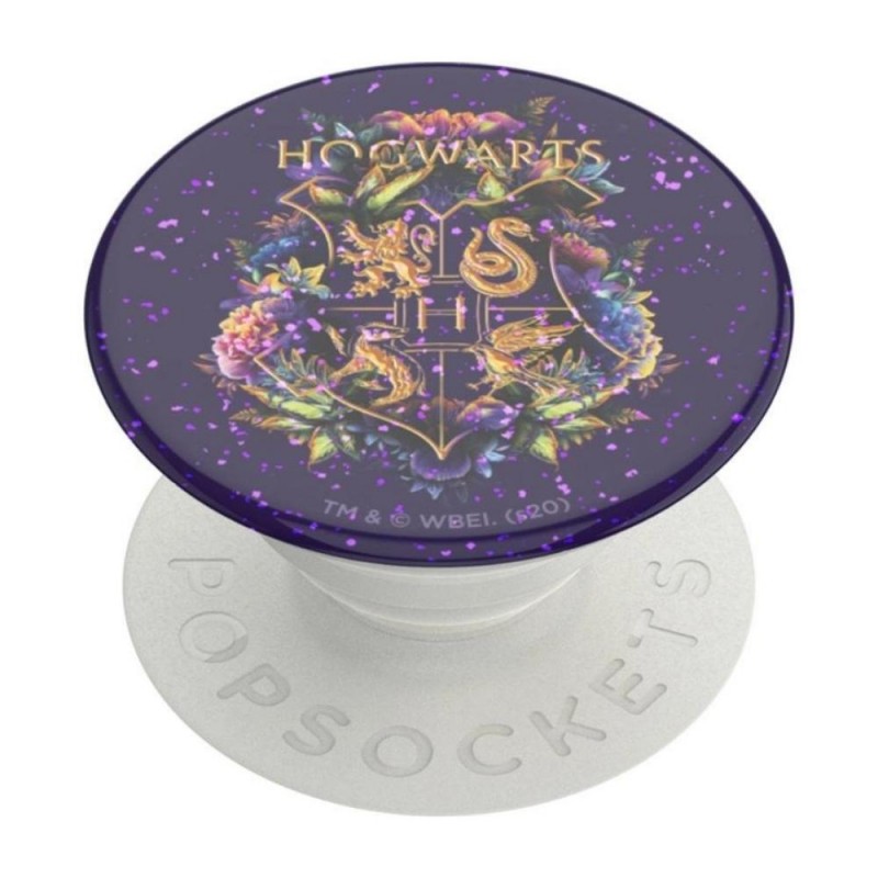 Оригинален попсокет PopSockets® PopGrip License Glitter Hogwarts Floral, Многоцветен