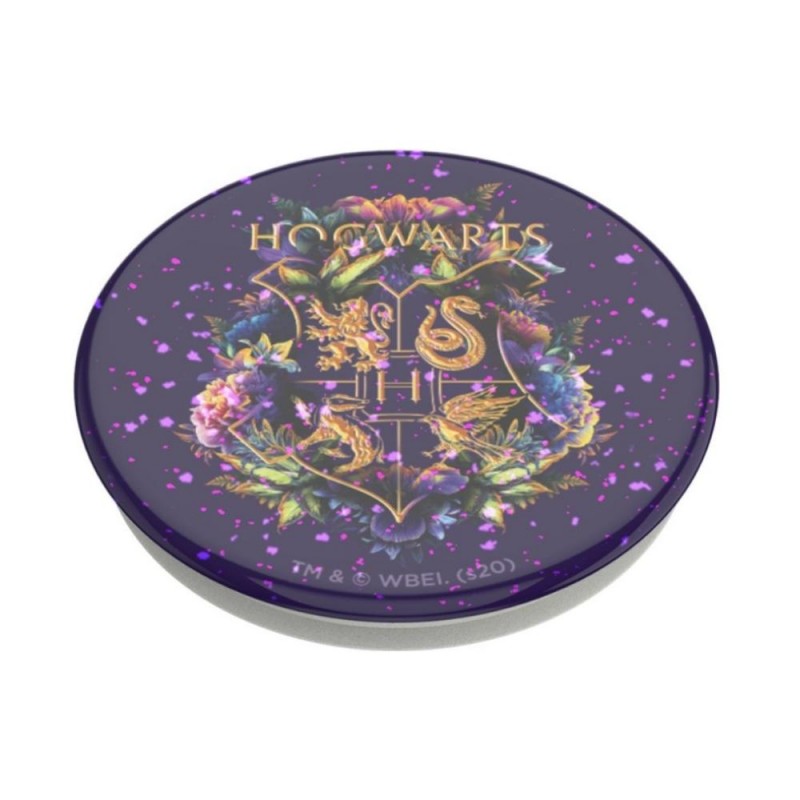Оригинален попсокет PopSockets® PopGrip License Glitter Hogwarts Floral, Многоцветен
