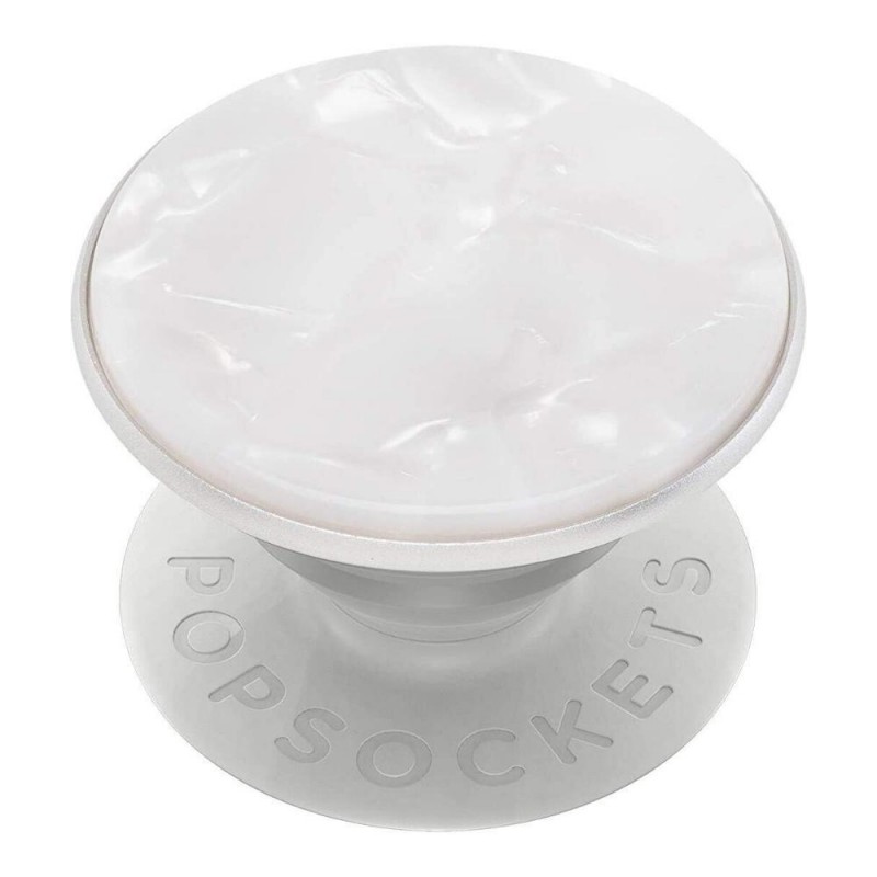 Оригинален попсокет PopSockets® PopGrip Luxe Acetate Pearl White, Бял