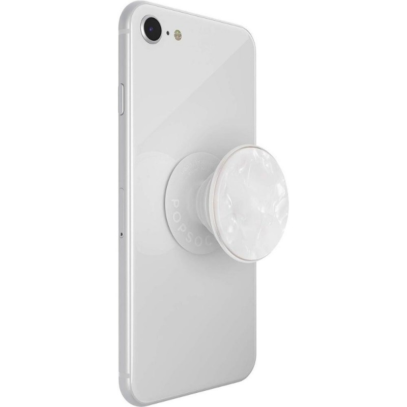 Оригинален попсокет PopSockets® PopGrip Luxe Acetate Pearl White, Бял