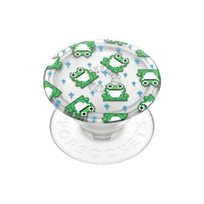 Оригинален попсокет PopSockets® PopGrip PlantCore 8 Bit Frogs, Многоцветен