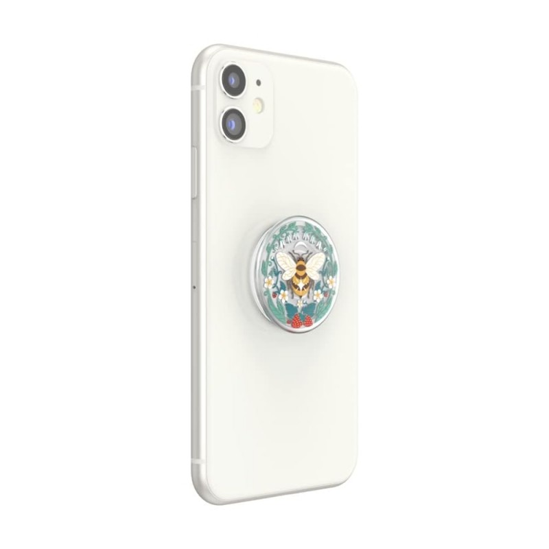Оригинален попсокет PopSockets® PopGrip PlantCore Bee Boho, Многоцветен