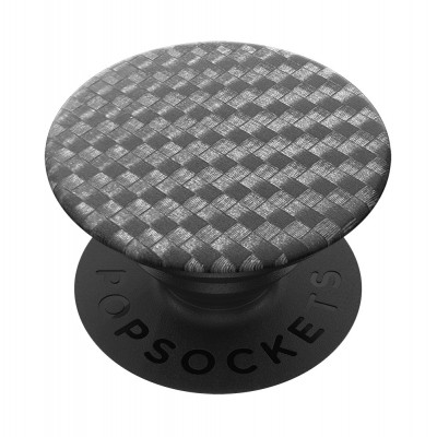 Оригинален попсокет PopSockets® PopGrip Premium Carbonite Weave, Сребрист