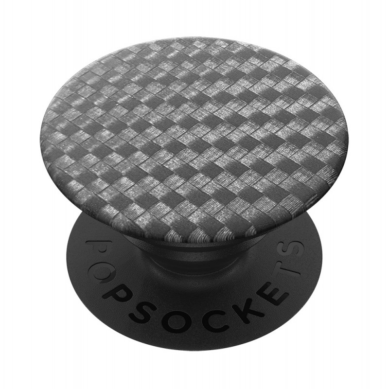 Оригинален попсокет PopSockets® PopGrip Premium Carbonite Weave, Сребрист