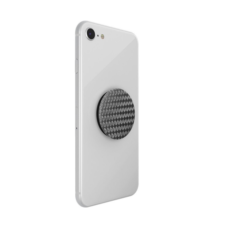 Оригинален попсокет PopSockets® PopGrip Premium Carbonite Weave, Сребрист