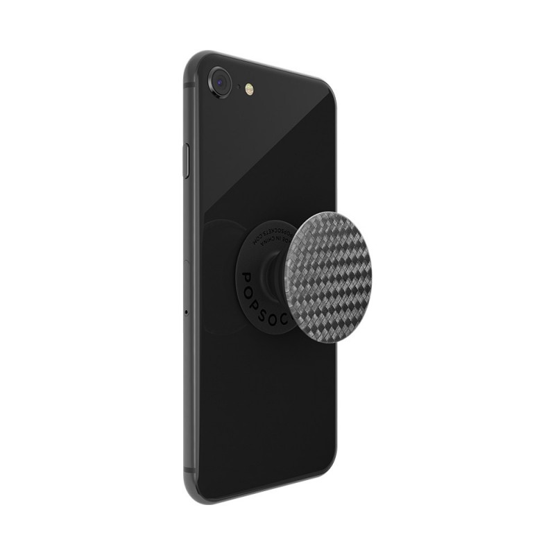 Оригинален попсокет PopSockets® PopGrip Premium Carbonite Weave, Сребрист
