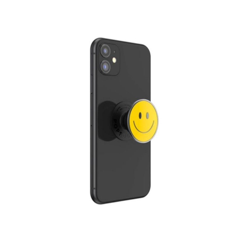 Оригинален попсокет PopSockets® PopGrip Premium Enamel Be Happy, Жълт