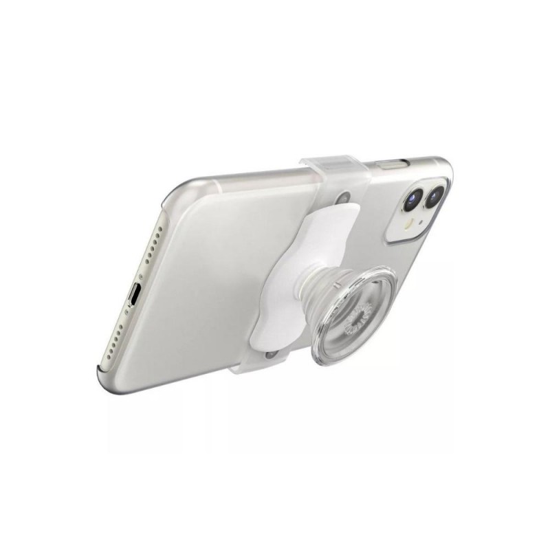 Оригинален попсокет PopSockets® PopGrip Slide Stretch, Бял/Прозрачен