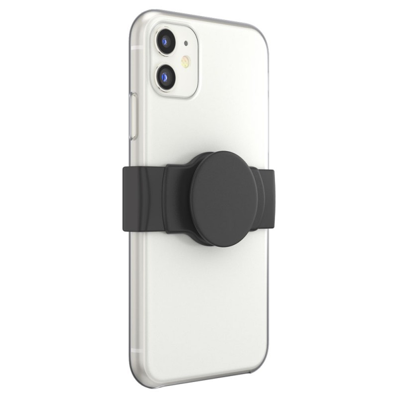 Оригинален попсокет PopSockets® PopGrip Slide Stretch, Черен