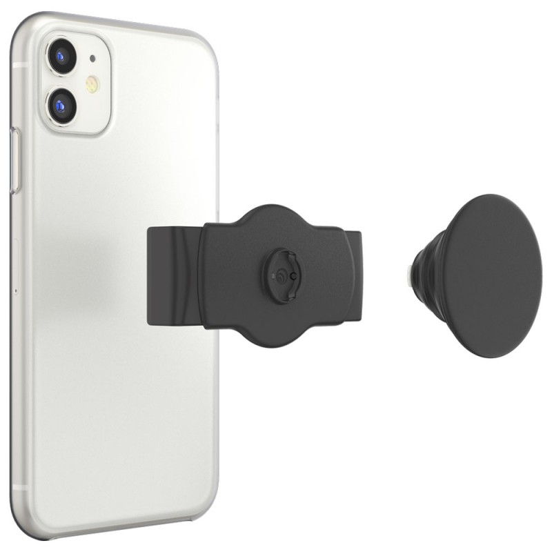 Оригинален попсокет PopSockets® PopGrip Slide Stretch, Черен