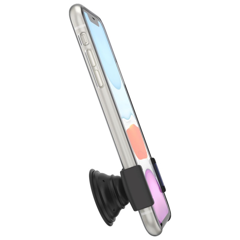 Оригинален попсокет PopSockets® PopGrip Slide Stretch, Черен