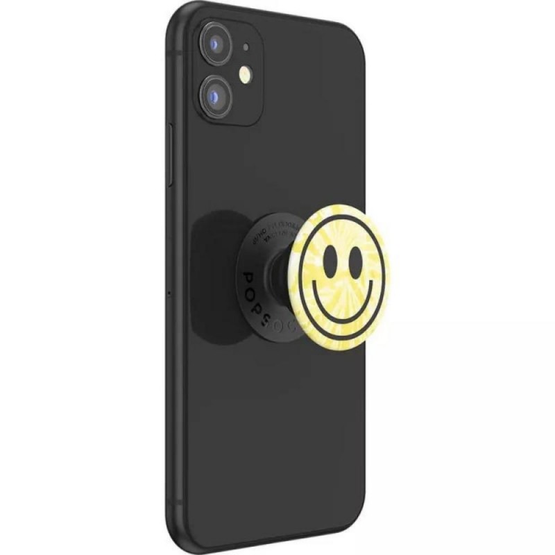 Оригинален попсокет PopSockets® PopGrip Standard Tie Dye Smiley, Многоцветен