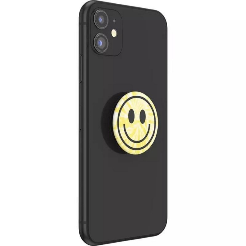 Оригинален попсокет PopSockets® PopGrip Standard Tie Dye Smiley, Многоцветен