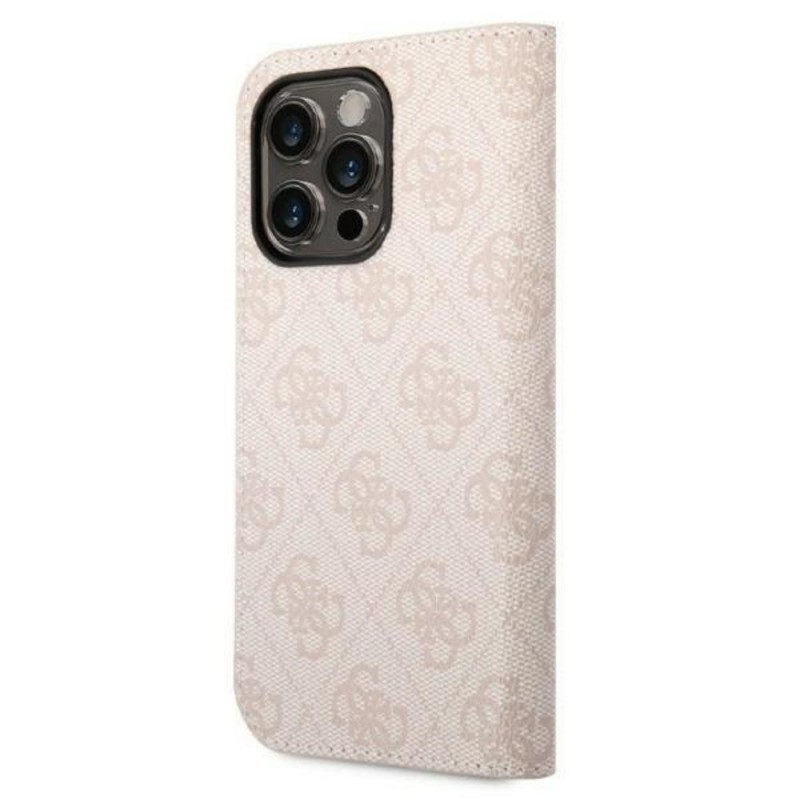 Оригинален тефтер Guess 4G Vintage Gold Logo, За iPhone 14 Pro Max (6.7), Розов