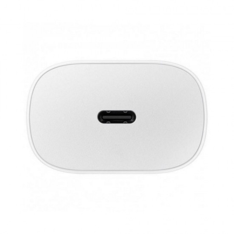 Оригинално мрежово зарядно устройство преходник адаптер Samsung EP-TA800NWE 25W Type C, 220V Super Fast Charging в плик, Бял