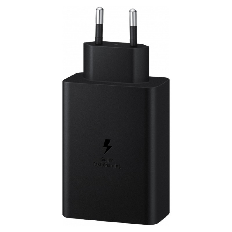 Оригинално зарядно устройство Samsung EP-T6530NBEGEU 65W, 3.5A, 1x USB-A - 2x Type C, Super Fast Charging в кутия, Черно