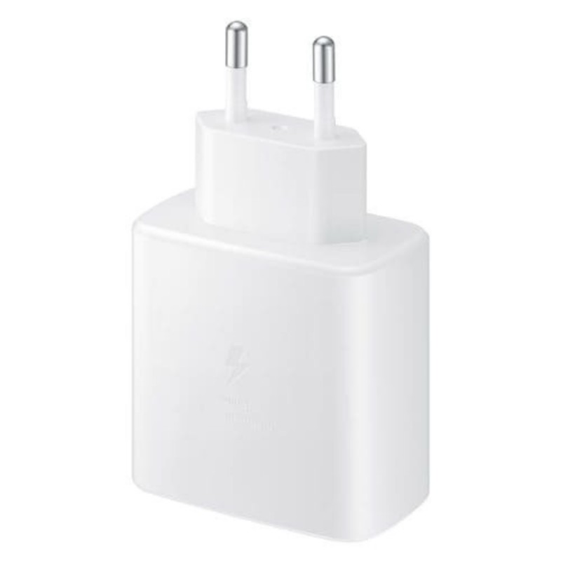 Оригинално мрежово зарядно устройство комплект Samsung EP-TA845 45W с кабел Type C, 220V Super Fast Charging в плик, Бяло