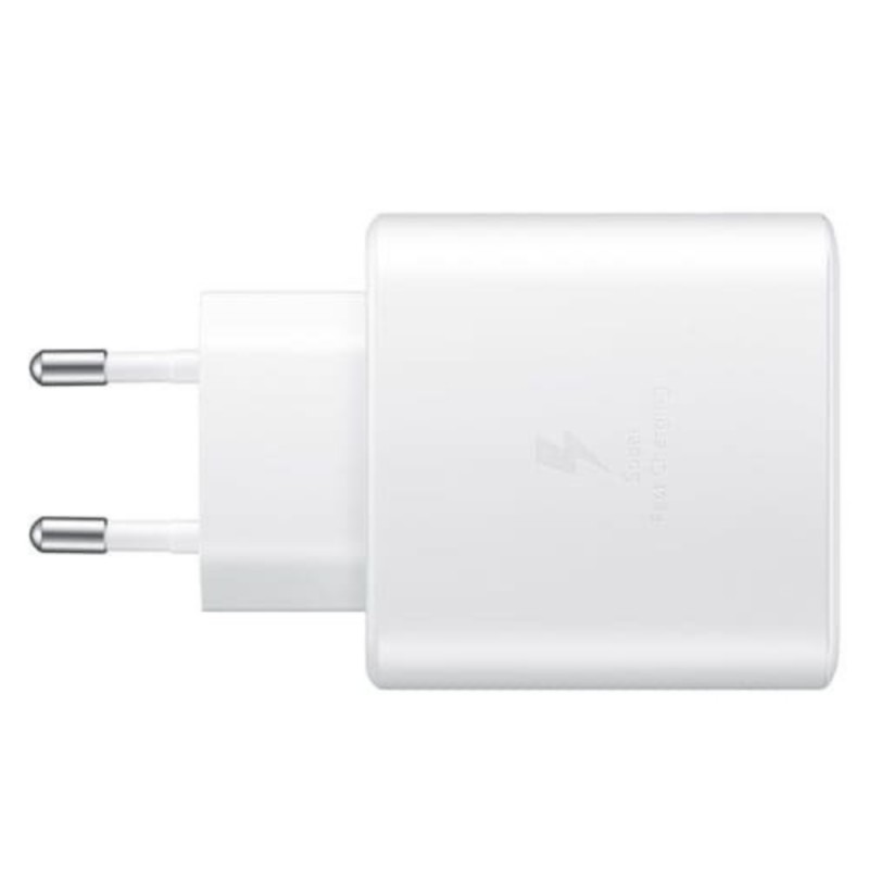Оригинално мрежово зарядно устройство комплект Samsung EP-TA845 45W с кабел Type C, 220V Super Fast Charging в плик, Бяло