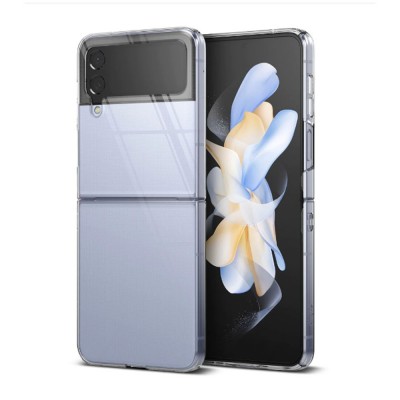 Пластмасов кейс MBX със силиконова рамка, За Samsung Galaxy Z Flip4 5G, Прозрачен