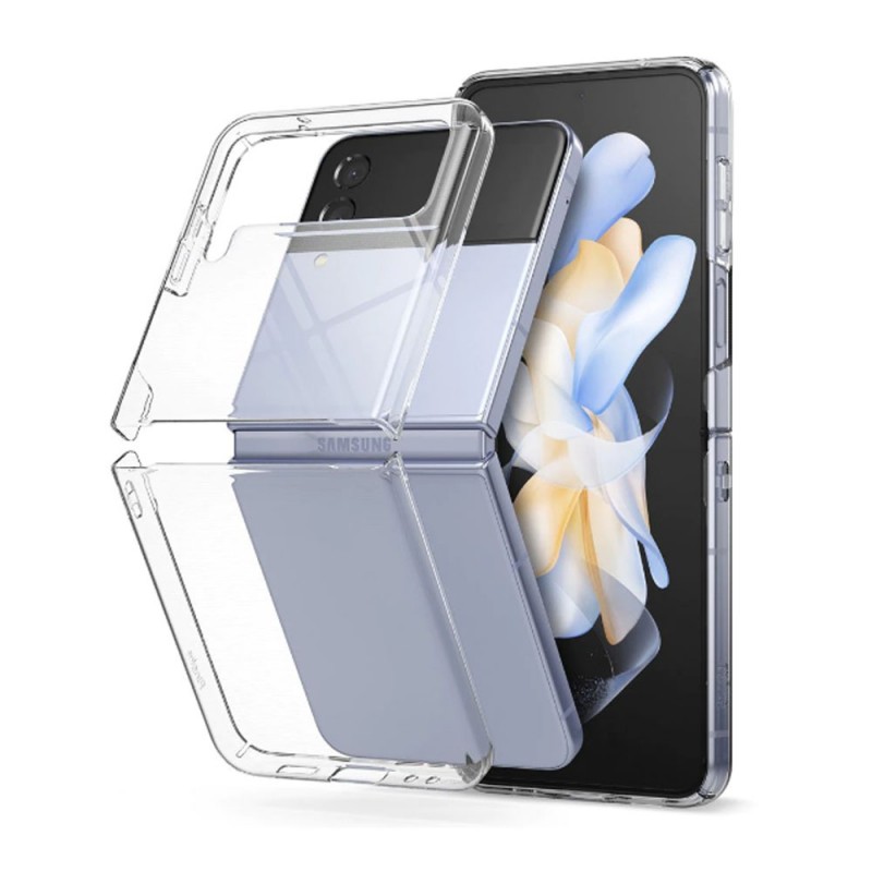 Пластмасов кейс MBX със силиконова рамка, За Samsung Galaxy Z Flip4 5G, Прозрачен